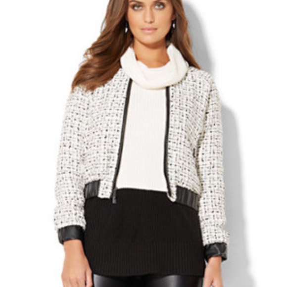 New York & Company Jackets & Blazers - New York & Company Tweed Bomber Jacket